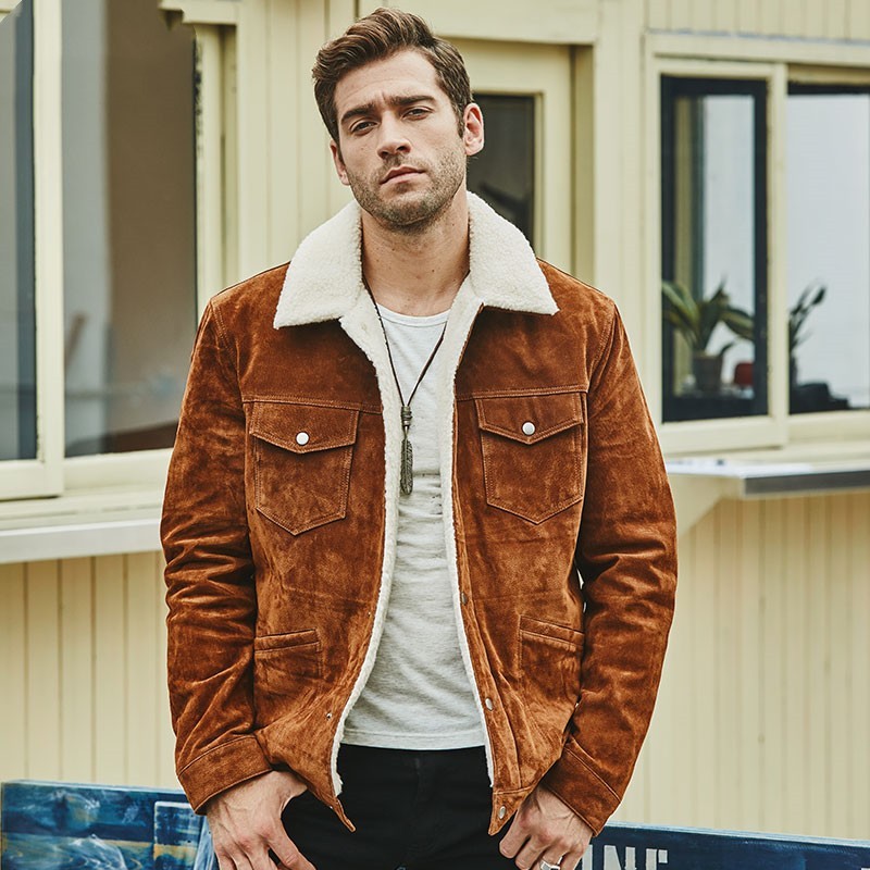 Genuine Leather Clothes Men's Cotton Padded Jacket