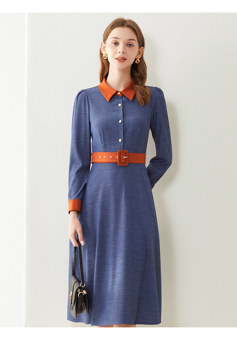 Elegant Slim-fit Long Sleeve Work Clothes Shirt Dress